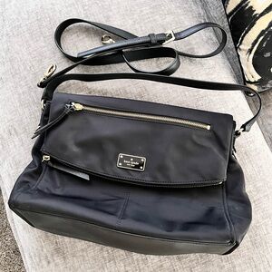 kate spade Black Nylon Crossbody with Gold Hardware